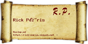 Rick Páris névjegykártya